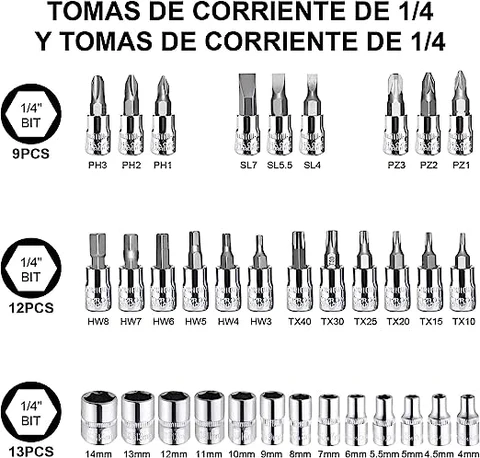 Set de 46 Piezas de Herramientas – Completo, Duradero y Versátil